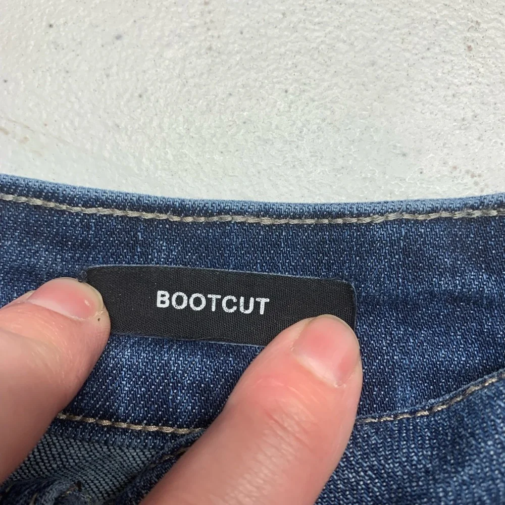 Judy Blue Indigo Bootcut Jeans with Frayed Hem